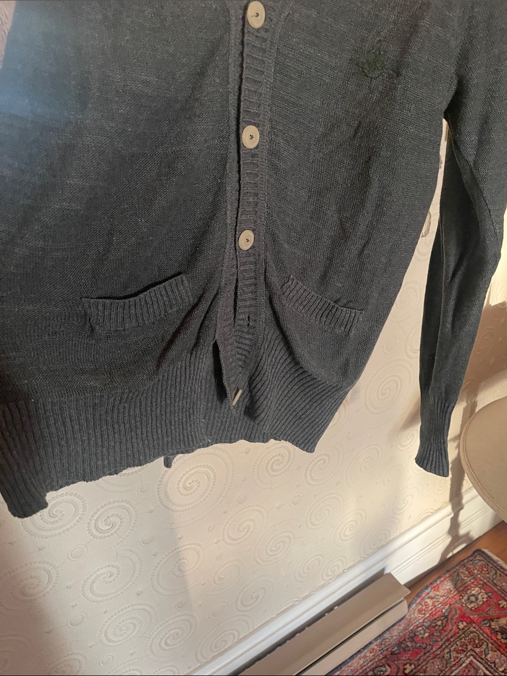 Vivienne Westwood Men's Charcoal Gray V-Neck Cardigan - Picture 3 of 9
